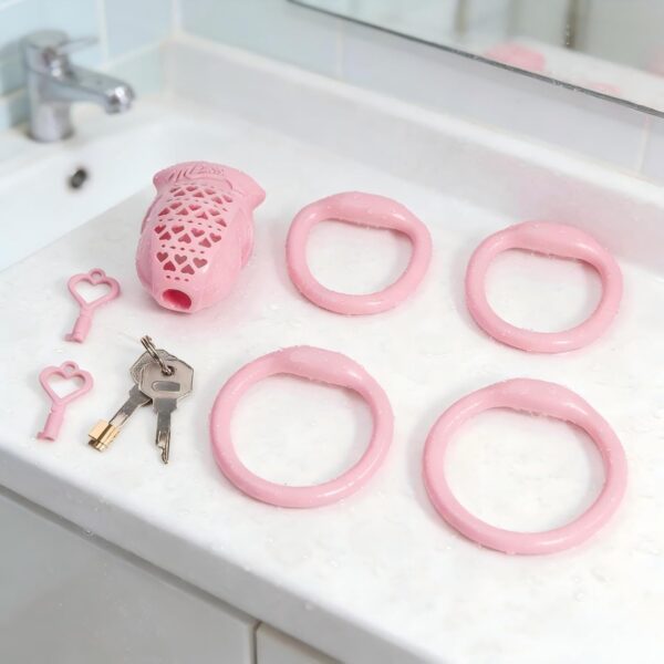 3D Printed Resin Chastity Cage with 4 Ring Sizes in alternate gallery view 5