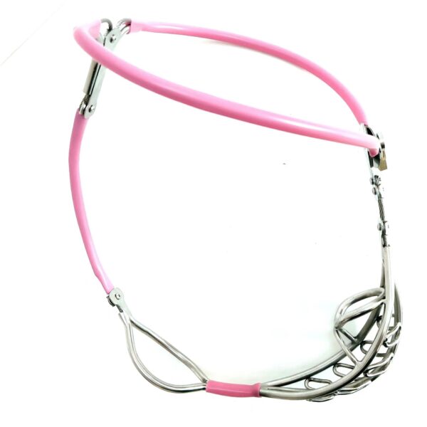 Pink or Black Men's Chastity Belt with Adjustable Waist, gallery view 4