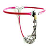Pink or Black Men's Chastity Belt with Adjustable Waist, gallery view 3