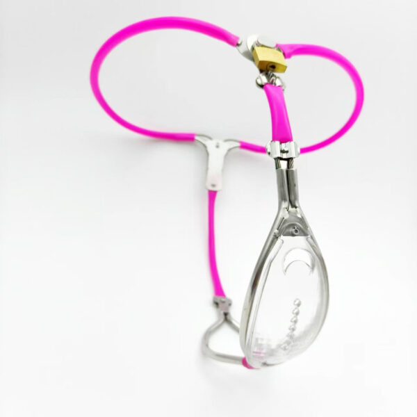 clear-chastity-belt-for-female_5.jpg Clear Panel Female Chastity Belt with Pink Option, gallery view 7