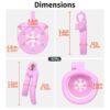 Diamond Flat Chastity Cage dimensions showing 1.69in, 6.2cm, 2.44in
