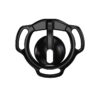Black Eclipse Dome chastity cage front view showing the rounded cover, vertical bridge and oval opening