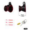 Exposed Inverted Chastity Cage dimensions showing 38mm, 1.49in, 29mm detail 14