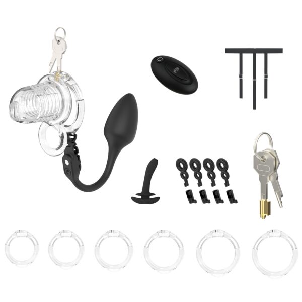 Extensible Silicone Chastity Cage With Vibration Plug in alternate gallery view 5