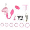 Extensible Silicone Chastity Cage With Vibration Plug feature details graphic 2