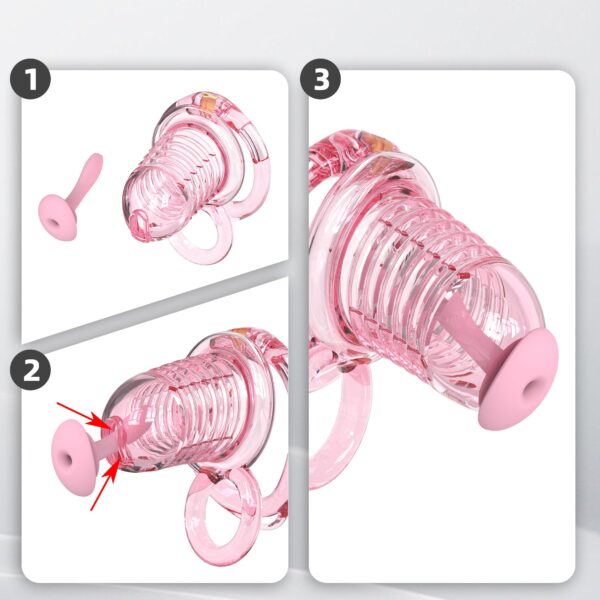 Extensible Silicone Chastity Cage With Vibration Plug in alternate gallery view 14