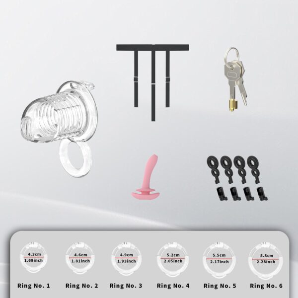 Extensible Silicone Chastity Cage With Vibration Plug feature details graphic 11