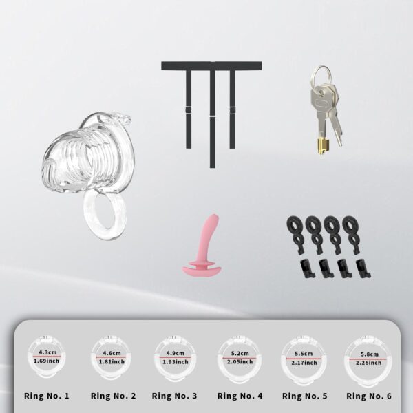 Extensible Silicone Chastity Cage With Vibration Plug feature details graphic 10