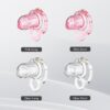 Extensible Silicone Chastity Cage With Vibration Plug color options in clear, pink