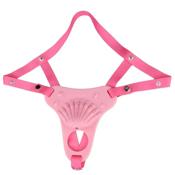 fantasy-pink-conch-chastity-cag_4.png Fantasy Pink Conch Chastity Cage with Belt 5