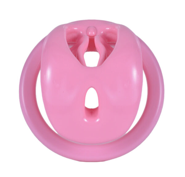 feminine-shell-resin-chastity-cage-with-optional-belt-01.jpg Pink cage front view