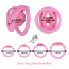 feminine-shell-resin-chastity-cage-with-optional-belt-04.png Pink cage measurement chart with 34 mm and 23 mm dimensions and 42–54 mm rings