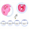feminine-shell-resin-chastity-cage-with-optional-belt-11.jpg Pink and White standard cage with four ring sizes