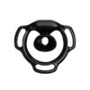 Black Halo Ring flat chastity cage rear view showing its inward-facing center profile