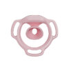 Pink Halo Ring flat chastity cage rear view showing its inward-facing center profile