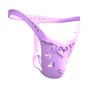 heart-cutout-custom-chastity-belt-purple-front.jpg Purple Resin heart-cutout custom chastity belt front view