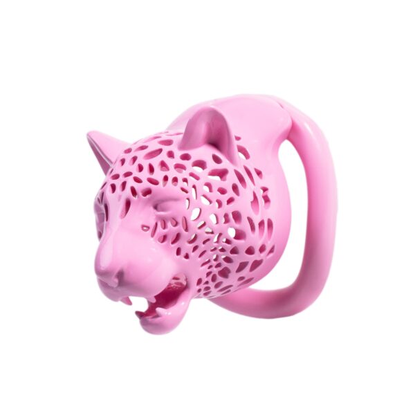 Leopard Head Chastity Cage feature details graphic 14