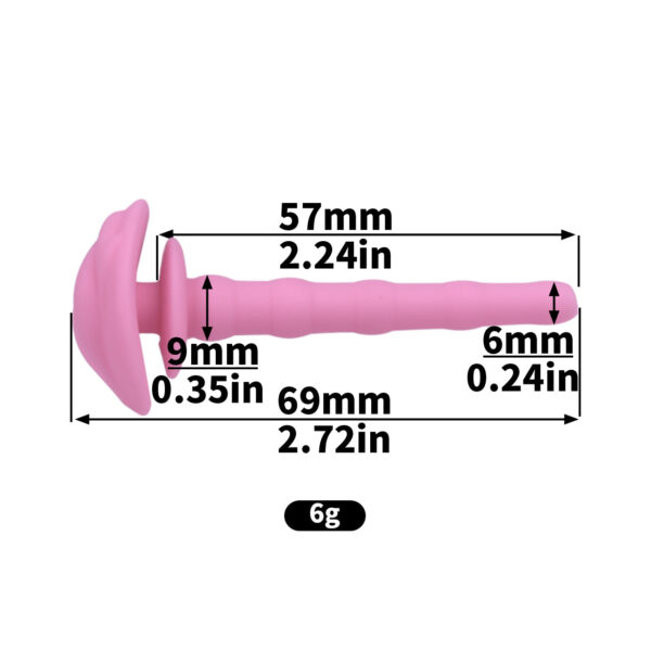 Little Devil Chastity Lock dimensions showing 57mm, 2.24in, 0.35in