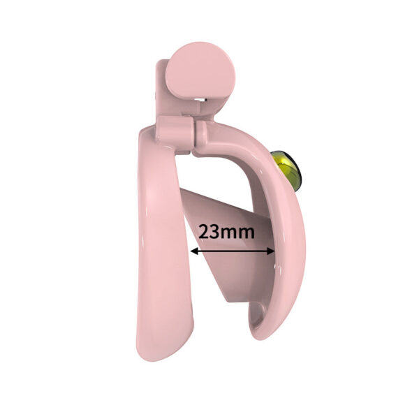 Macaron Cage Resin Chastity Device dimensions showing 23mm
