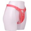 Pink Cross-Dressing Chastity Cage with Waist Strap, Nylon and platinum liquid silicone, gallery view 3