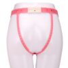 Pink Cross-Dressing Chastity Cage with Waist Strap, Nylon and platinum liquid silicone, gallery view 5