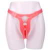 Pink Cross-Dressing Chastity Cage with Waist Strap, Nylon and platinum liquid silicone, gallery view 4