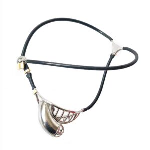 mens-semi-hollow-invisible-chastity-belt5.jpg Invisible Men's Chastity Belt with Pink Option, Steel wire and silicone tubing, product view