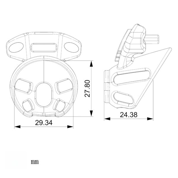Mini Sissy Chastity Cage dimensions showing 29.34mm