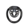 oval-ventilated-resin-chastity-cage-set-black-front.jpg Black oval ventilated cage front view