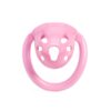 oval-ventilated-resin-chastity-cage-set-pink-front.jpg Pink oval ventilated resin chastity cage front view