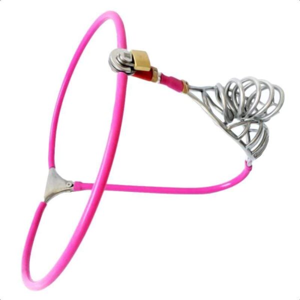 pink-chastity-belt-23-inches-to-43-inches-waistline-4.jpg Pink Stainless Steel Chastity Belt, 23–43 in Waist, Stainless steel, gallery view 3