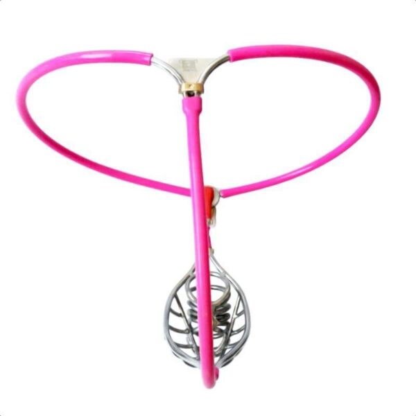 pink-chastity-belt-23-inches-to-43-inches-waistline-5.jpg Pink Stainless Steel Chastity Belt, 23–43 in Waist, Stainless steel, gallery view 4