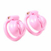 Pink Pussy Shaped Resin Chastity Cage in alternate gallery view 3