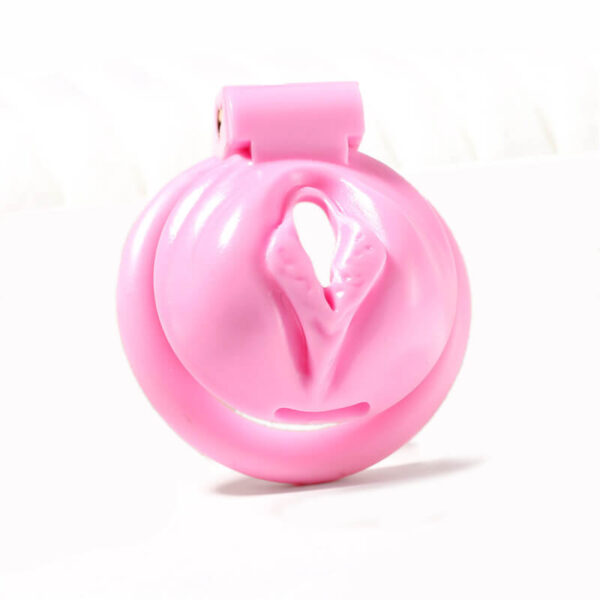 Pink Pussy Shaped Resin Chastity Cage in the main gallery view