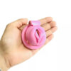 Pink Pussy Shaped Resin Chastity Cage in alternate gallery view 7
