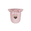 Solid pink heart chastity cage, rear view