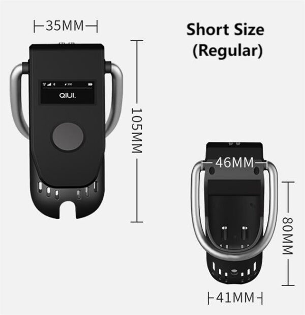 qiui-cagink-pro-cellmate-3-short-size.jpg QIUI CAG·INK Pro Chastity Cage Cellmate 3 dimensions showing 46mm
