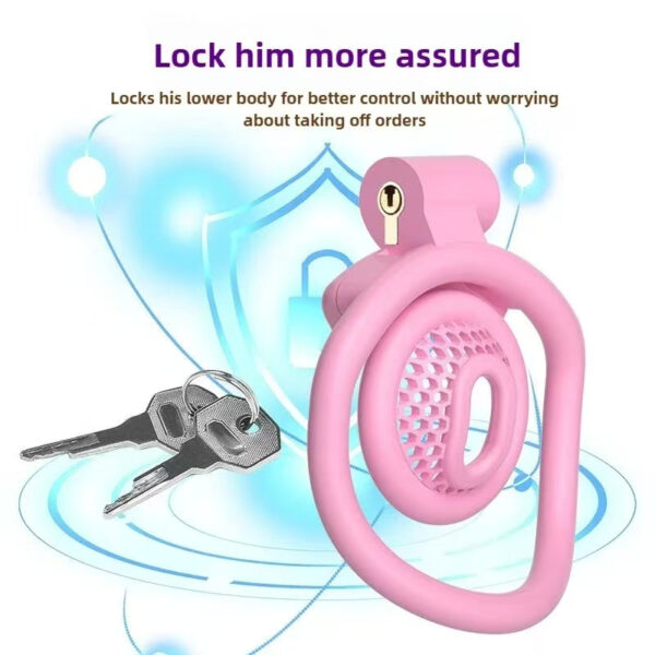 reticular-pink-slave-chastity-devices_9.jpg 3D 4Rings Super Small Reticular BDSM Chastity Cage feature details graphic 11