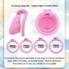 Shell Shaped Sissy Chastity Cage dimensions showing 40mm, 1.57in, 43mm detail 23