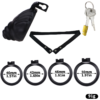 Shell Shaped Sissy Chastity Cage dimensions showing 40mm, 1.57in, 43mm detail 7