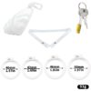 Shell Shaped Sissy Chastity Cage dimensions showing 40mm, 1.57in, 43mm detail 6