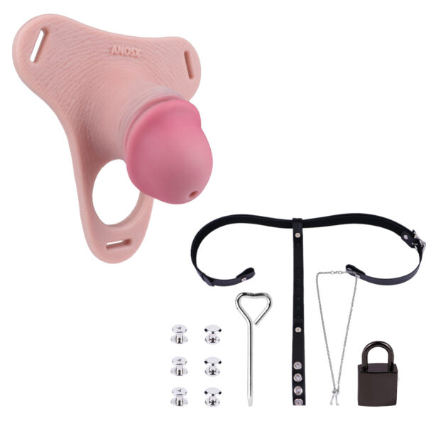 Wearable silicone chastity device with selectable belt, gallery image 9