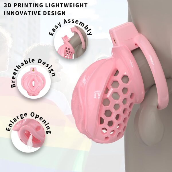 Sissy Silicone Chastity Cage feature details graphic 7