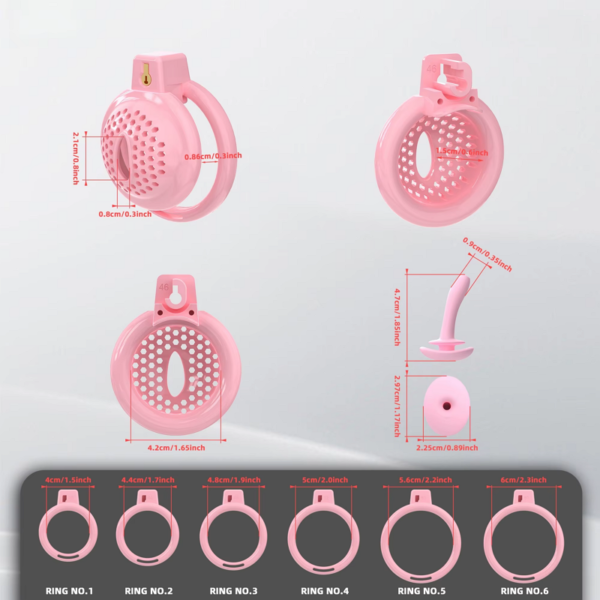 Flat Soft Chastity Cage with 6 Rings - 2