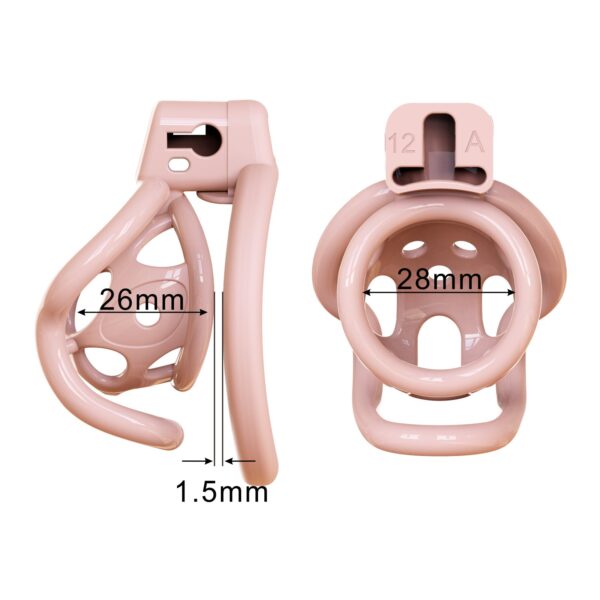spider-frame-plastic-chastity-cage-with-silicone-studs-cage-measurements.jpg Pink spider-frame chastity cage width measurements: 26 mm side, 28 mm front and 1.5 mm bar