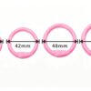 Starfall Bow Chastity Cage dimensions showing 38mm, 42mm, 48mm