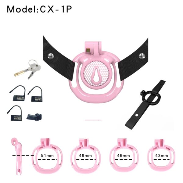 Sissy Cage With Wearable Chastity Cage feature details graphic 4