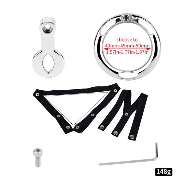 zeus-eye-flat-chastity-cage_10.jpg Zeus' Eye flat stainless steel chastity cage and belt options, gallery image 10